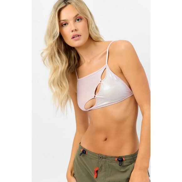 💕FRANKIES BIKINIS💕 Jamilla Iridescent String Top ~ Gilded Angel Large L NWT - Picture 1 of 10